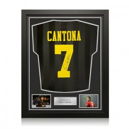  Eric Cantona Signed Manchester United 1994 Away Football Shirt. Standard Frame