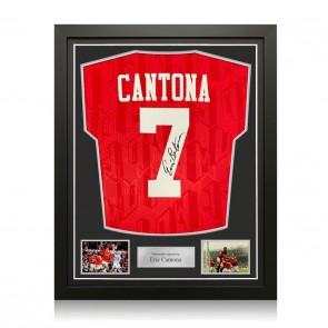 Eric Cantona Signed Manchester United 1994 Home Football Shirt. Standard Frame