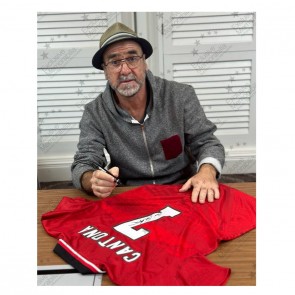 Eric Cantona Signed Manchester United 1996 Home Football Shirt. Icon Frame