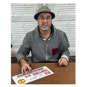Eric Cantona Signed Manchester United Stadium Sign. Framed