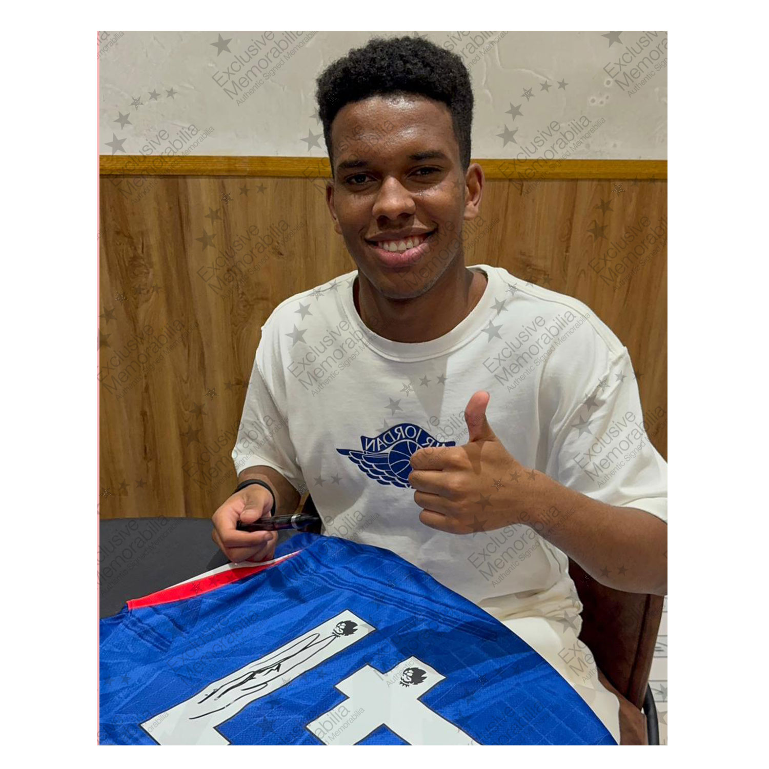 Estevao Willian Signed Chelsea 2025-26 Home Football Shirt. Icon Frame