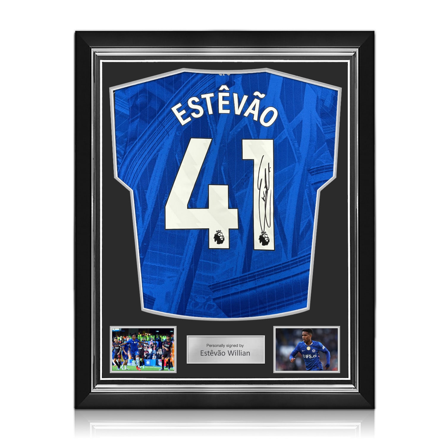 Estevao Willian Signed Chelsea 2025-26 Home Football Shirt. Superior Frame