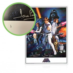 Darth Vader (Dave Prowse) Signed Star Wars Poster. Damaged A