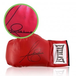 Anthony Joshua Signed Red Boxing Glove. Damaged A