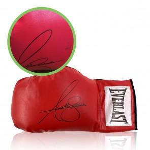 Anthony Joshua Signed Red Boxing Glove. Damaged D