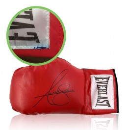  Anthony Joshua Signed Red Boxing Glove. Damaged F