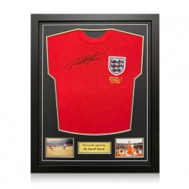 Sir Geoff Hurst Signed England 1966 World Cup Football Shirt. Standard Frame