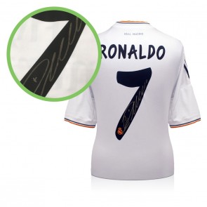 Cristiano Ronaldo Signed Real Madrid 2013-14 Football Shirt. Damaged A