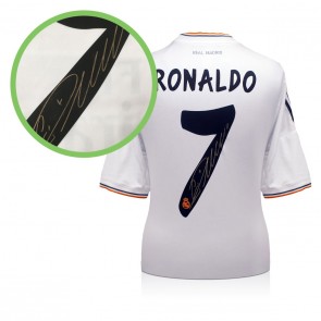 Cristiano Ronaldo Signed Real Madrid 2013-14 Football Shirt. Damaged B