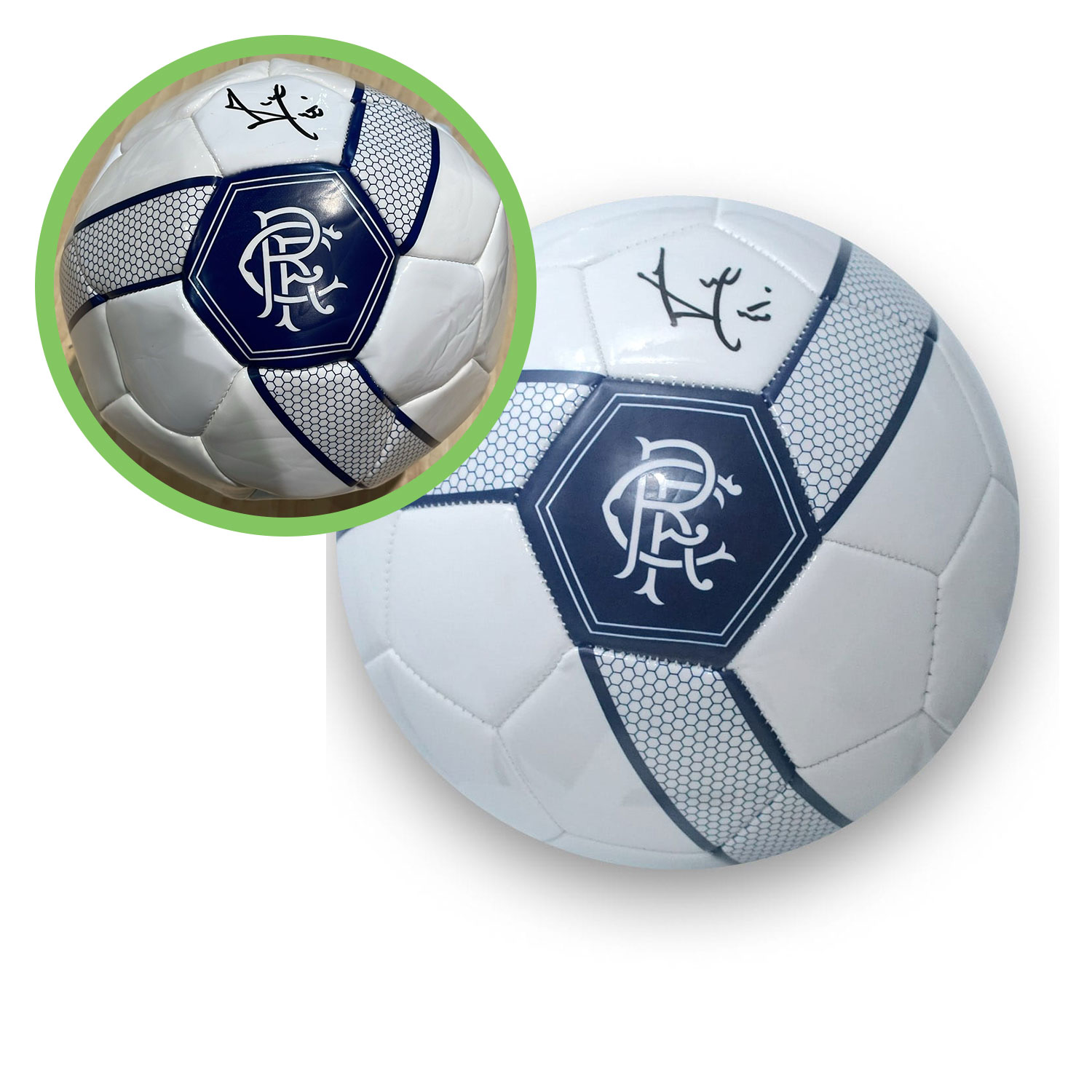 Ally McCoist Signed Rangers Football. Damaged E