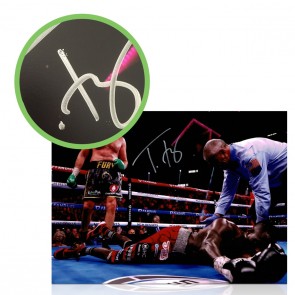 Tyson Fury Signed Boxing Photo: Fury vs Wilder 3. Damaged D