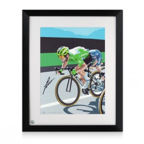 Mark Cavendish Signed Cycling Fine Art Print. Standard Frame