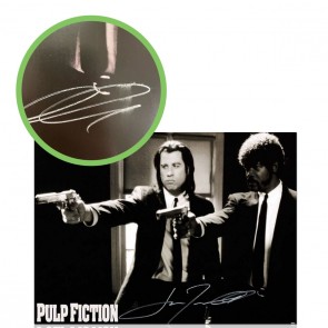 John Travolta Signed Pulp Fiction Poster: This Was Divine Intervention. Damaged A
