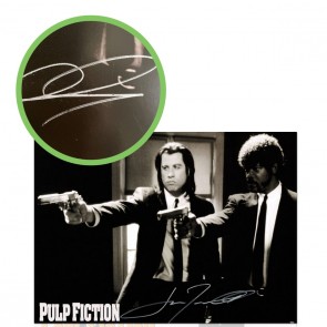 John Travolta Signed Pulp Fiction Poster: This Was Divine Intervention. Damaged B