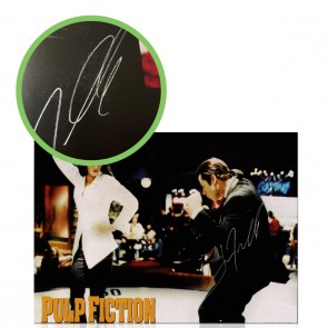 John Travolta Signed Pulp Fiction Poster: The Twist. Damaged B