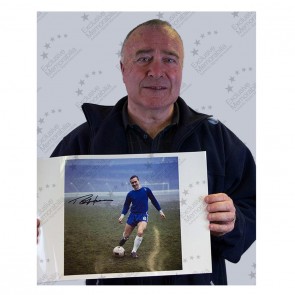 Ron Harris Signed Chelsea Photo: Training. Deluxe Frame