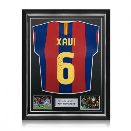 Xavi Hernandez Signed Barcelona 2010-11 Football Shirt. Superior Frame
