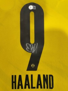 Erling Haaland Signed Borussia Dortmund 2020-21 Football Shirt. Damaged A