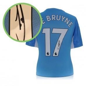 Kevin De Bruyne Signed Manchester City 2021-22 Football Shirt. Damaged A