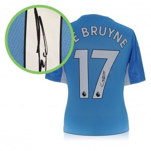 Kevin De Bruyne Signed Manchester City 2021-22 Football Shirt. Damaged B