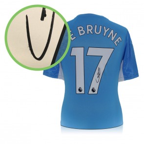 Kevin De Bruyne Signed Manchester City 2021-22 Football Shirt. Damaged D