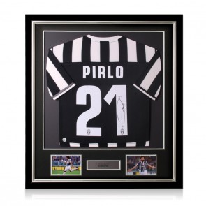 Andrea Pirlo Signed Juventus 2013-14 Football Shirt. Deluxe Frame