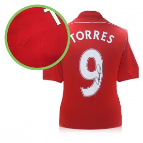 Fernando Torres Signed Liverpool 2006-08 Football Shirt. Damaged A