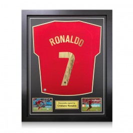 Cristiano Ronaldo Signed Portugal 2020-21 Football Shirt. Standard Frame