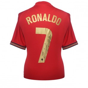 Cristiano Ronaldo Signed Portugal 2020-21 Football Shirt. Superior Frame