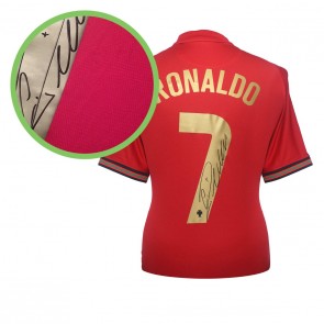  Cristiano Ronaldo Signed Portugal 2020-21 Football Shirt. Damaged B