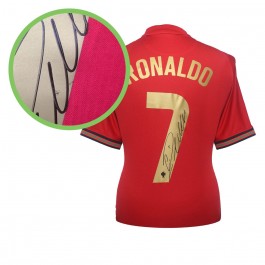 Cristiano Ronaldo Signed Portugal 2020-21 Football Shirt. Damaged D