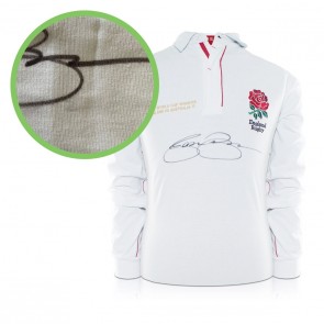 Jason Robinson Signed England Rugby Shirt. Damaged A