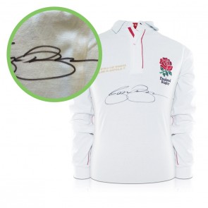 Jason Robinson Signed England Rugby Shirt. Damaged B