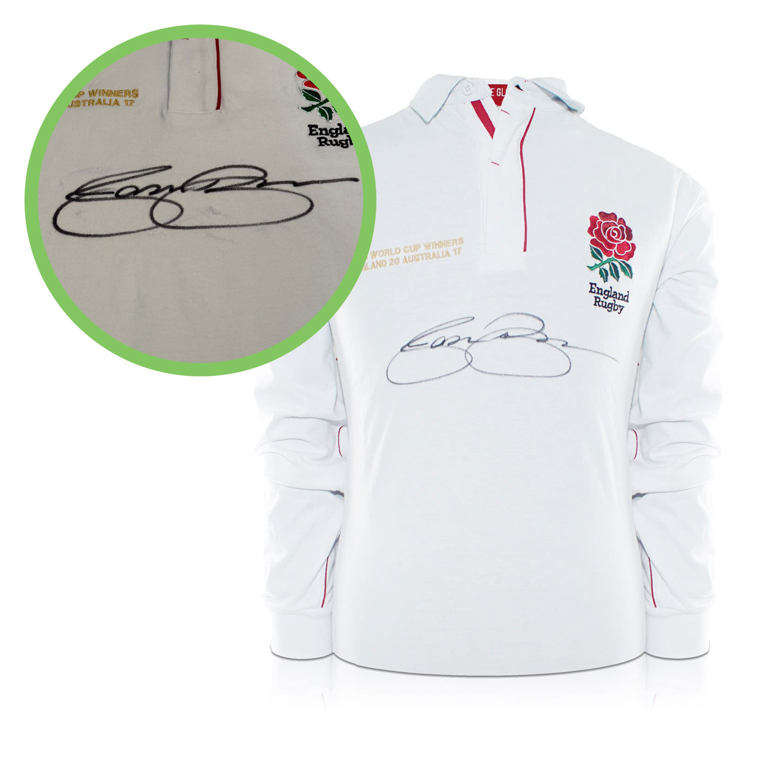  Jason Robinson Signed England Rugby Shirt. Damaged C