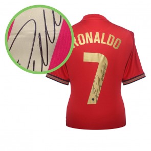  Cristiano Ronaldo Signed Portugal 2020-21 Football Shirt. Damaged C