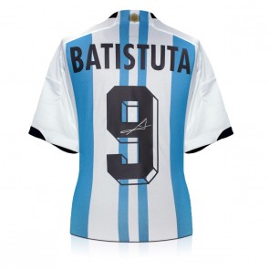 Gabriel Batistuta Signed Argentina Football Shirt