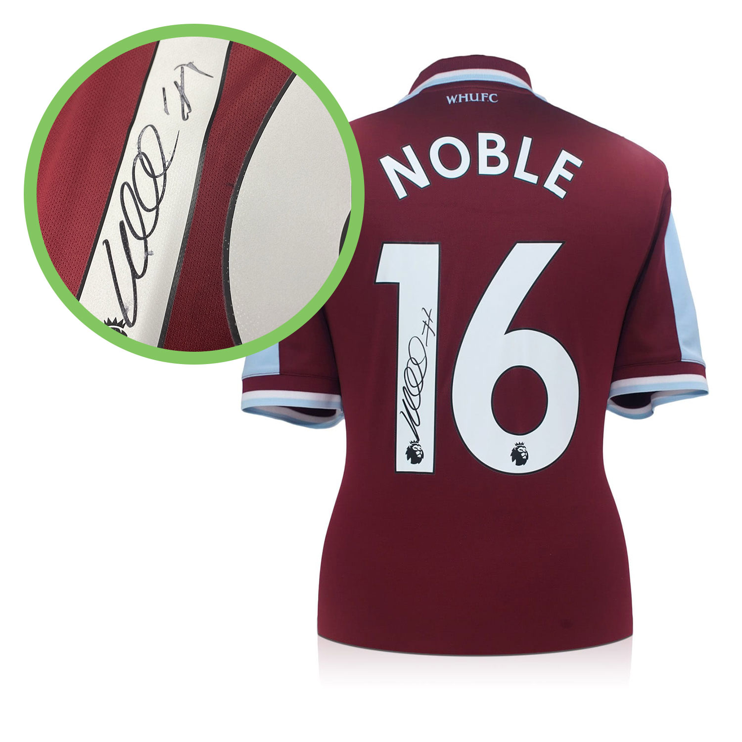 Mark Noble Signed West Ham 2021-22 Football Shirt. Damaged G