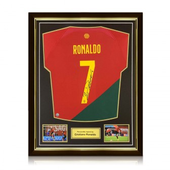 Cristiano Ronaldo Signed Portugal 2022 Football Shirt. Superior Frame