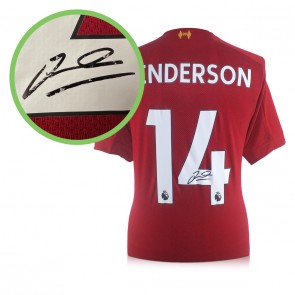 Jordan Henderson Signed Liverpool 2019-20 Football Shirt. Damaged D