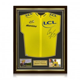Geraint Thomas Signed Tour De France 2022 Yellow Jersey. Superior Frame