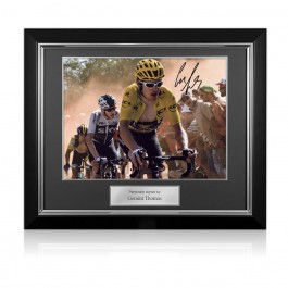 Geraint Thomas Signed 2018 Tour de France Photo: Dutch Corner. Deluxe Frame