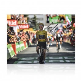 Geraint Thomas Signed 2018 Tour de France Photo: Alpe D'Huez Finish Line