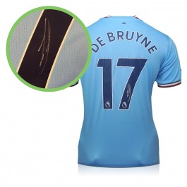 Kevin De Bruyne Signed Manchester City 2022-23 Football Shirt. Damaged A