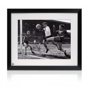 Bobby Tambling Signed Chelsea Football Photo: 1969 Shot At Goal. Framed