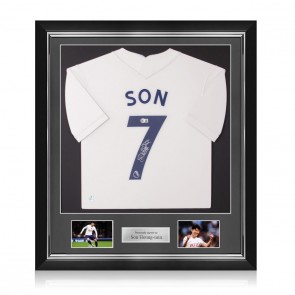 Son Heung-min Signed Tottenham Hotspur 2021-22 Football Shirt. Deluxe Frame