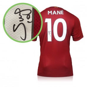 Sadio Mane Signed Liverpool 2019-20 Football Shirt. Damaged A