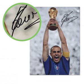  Fabio Cannavaro Signed Italy Football Photo. Damaged A