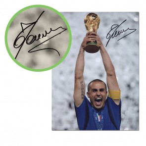  Fabio Cannavaro Signed Italy Football Photo. Damaged B