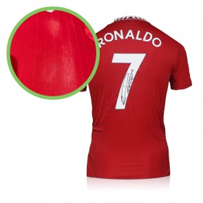 Cristiano Ronaldo Signed Manchester United 2022-23 Football Shirt. Damaged A