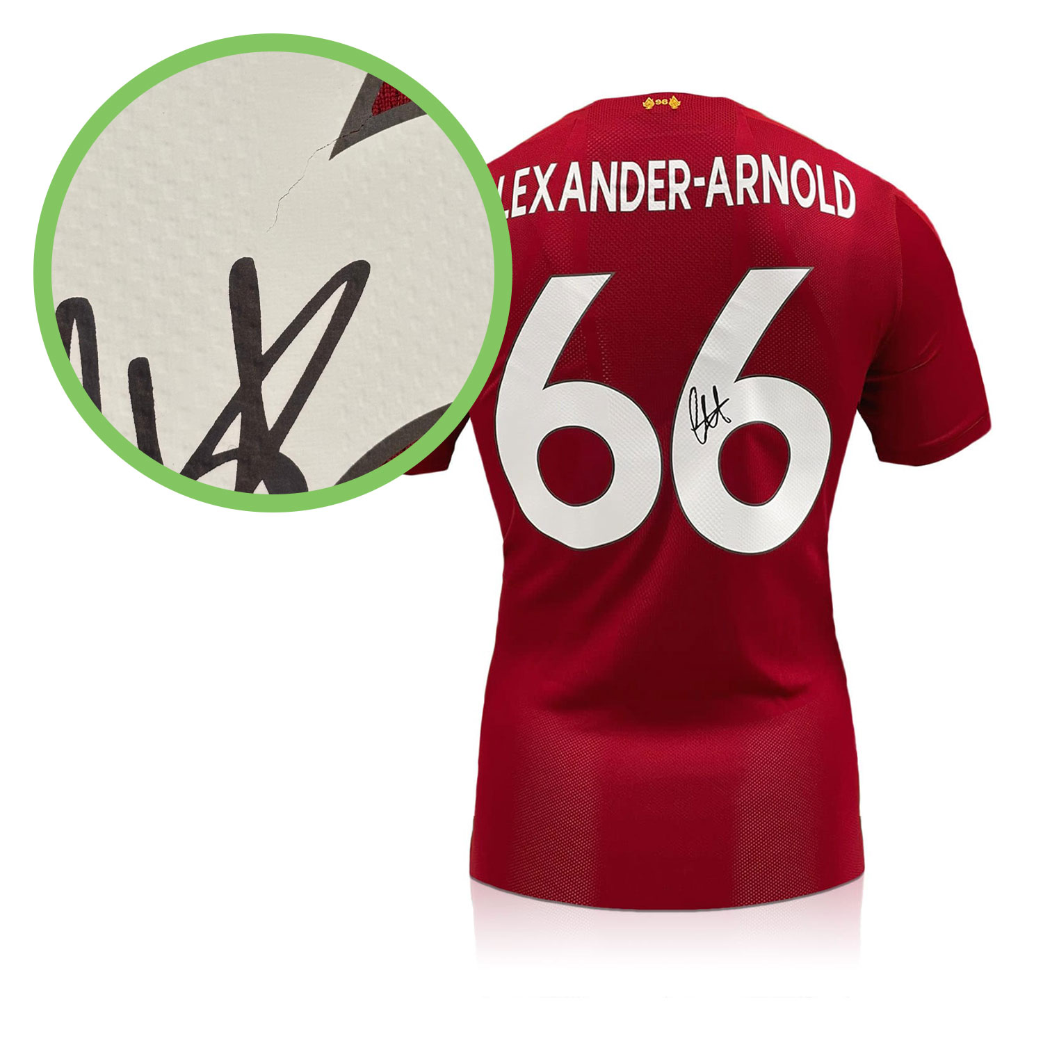 Trent Alexander-Arnold Signed Liverpool 2019-20 Football Shirt (Fan Style). Damaged A